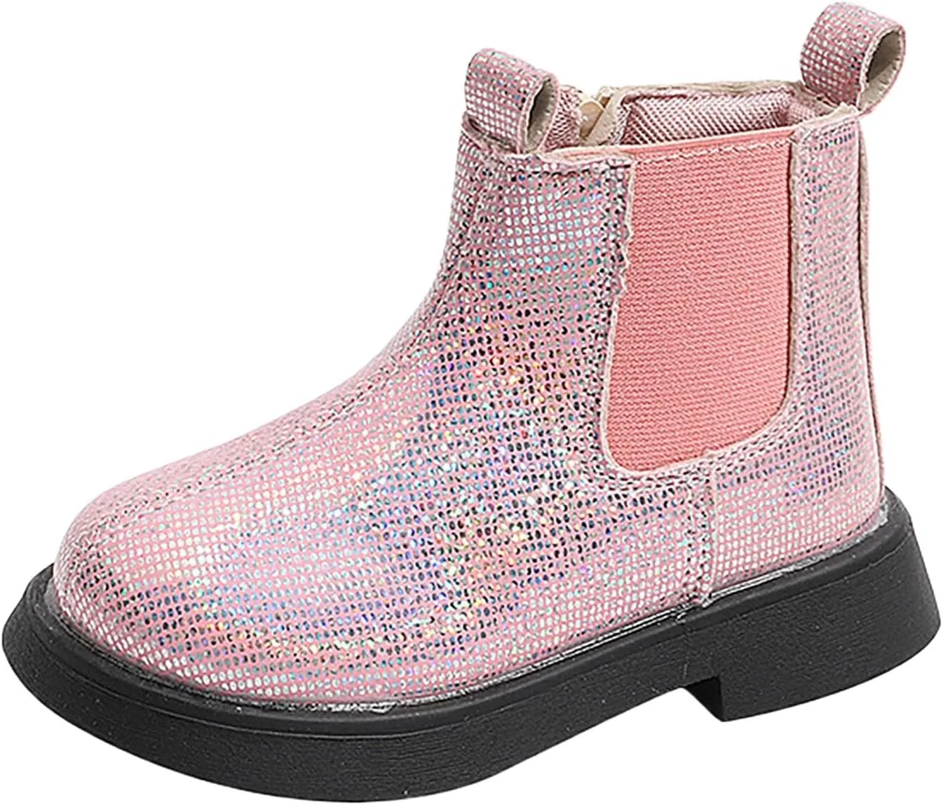 Girls Booties Winter Boots Glitter Ankle Boots Toddler Fashion Shiny Chelsea Boots Non Slip Non Slip Ankle Boots Winter Shoes