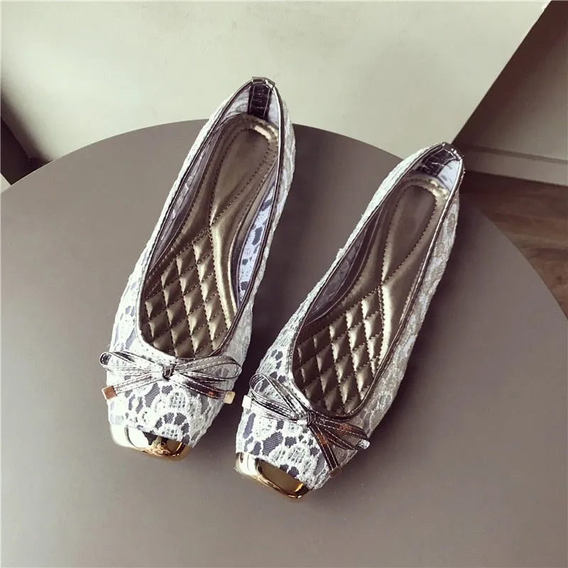 Hnzxzm Summer Flat Shoes Lace High Quality Big Size Women Shoes Women's Flats Office Ladies Brand Flats A011