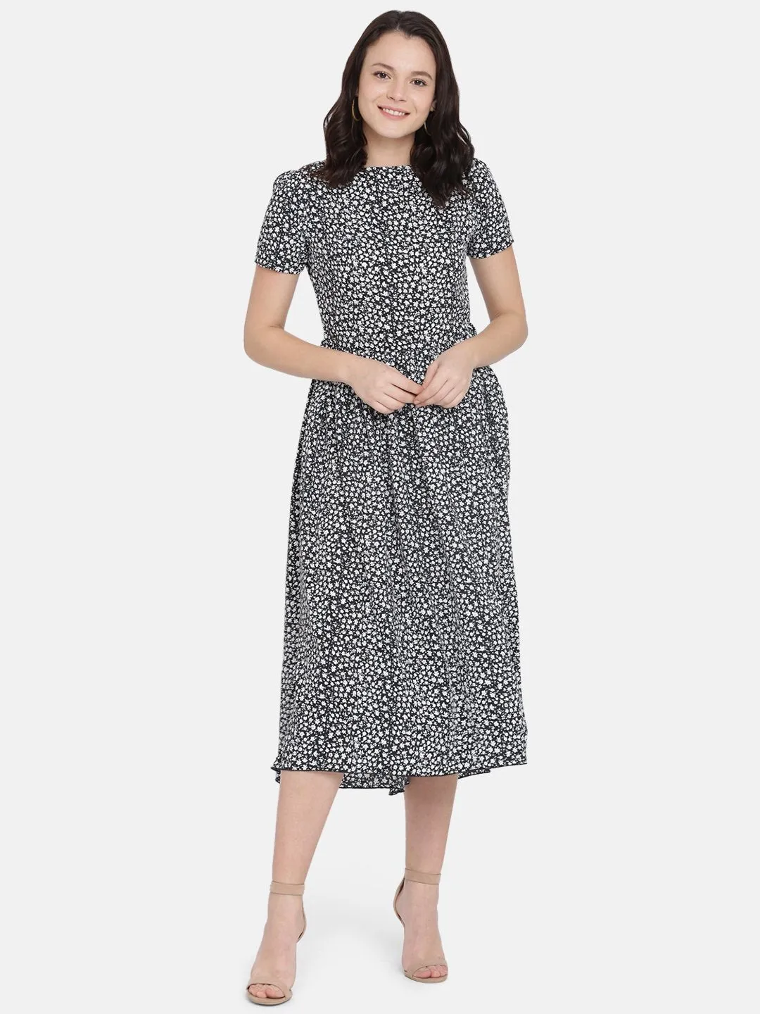 IS.U Black High Low Midi Dress