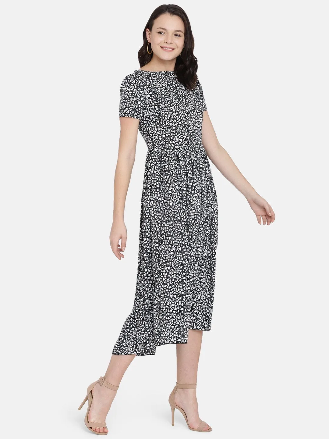IS.U Black High Low Midi Dress