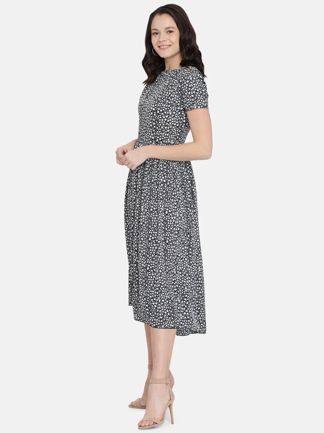 IS.U Black High Low Midi Dress