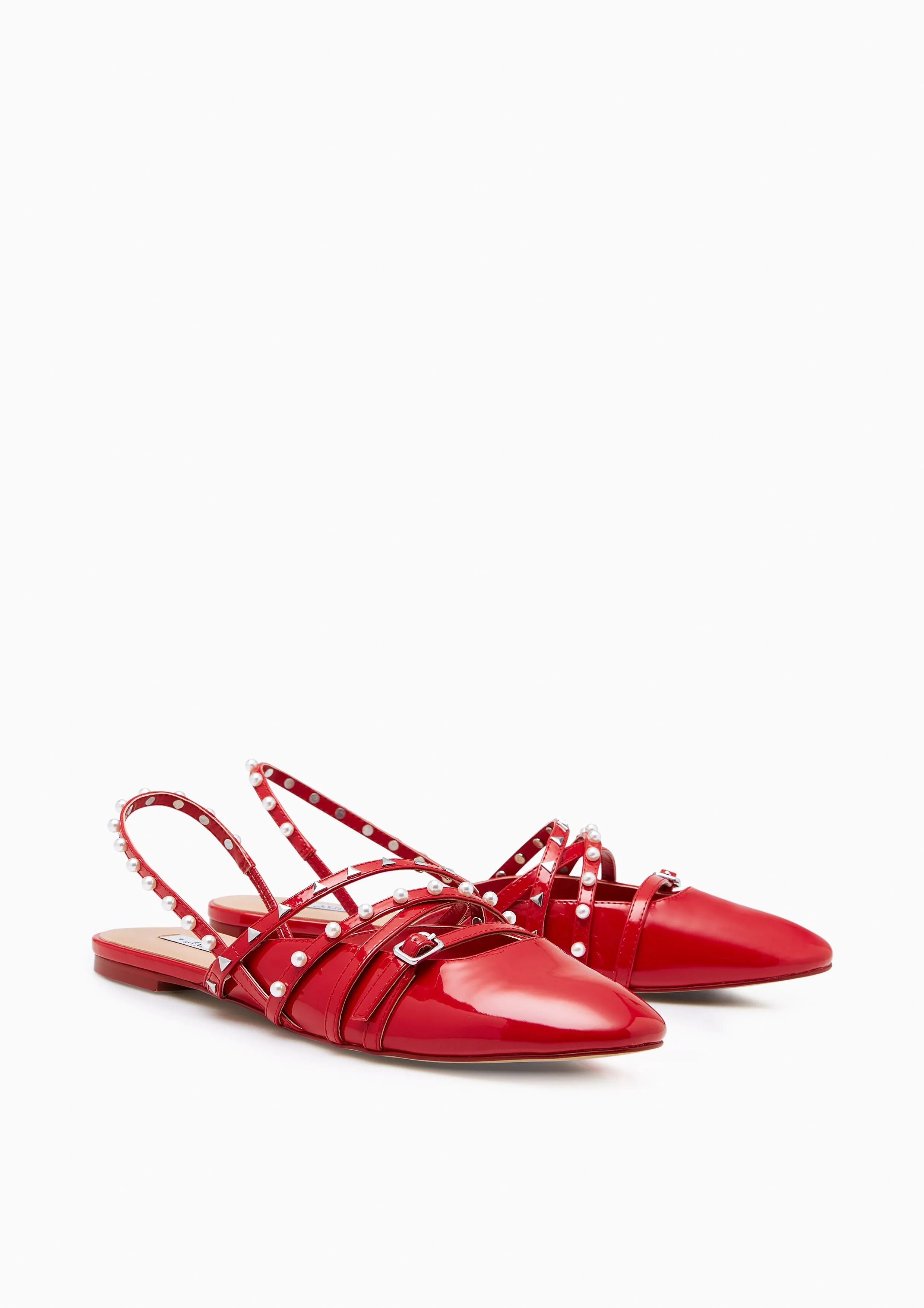Kara Low Heel Pumps - Red