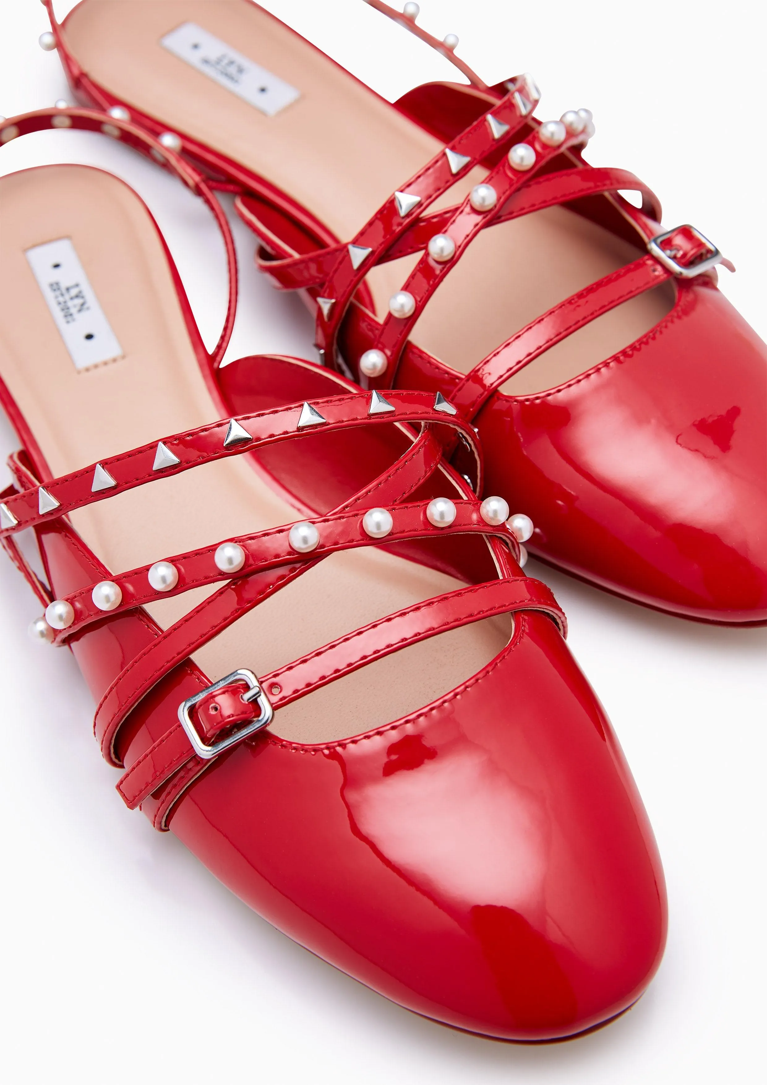 Kara Low Heel Pumps - Red