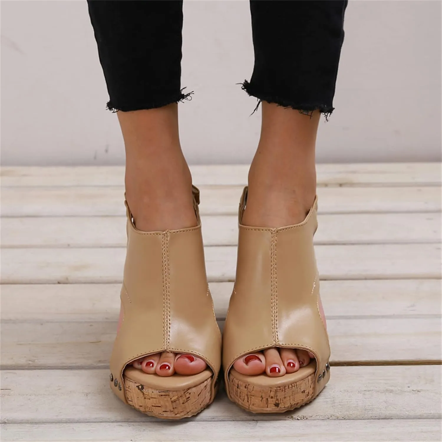 Ladmiple Summer Sandals for Women 2023 Platform Ankle Strap Slip On Wedge Sandal Open Toe Comfy High Heel Dressy Wedges
