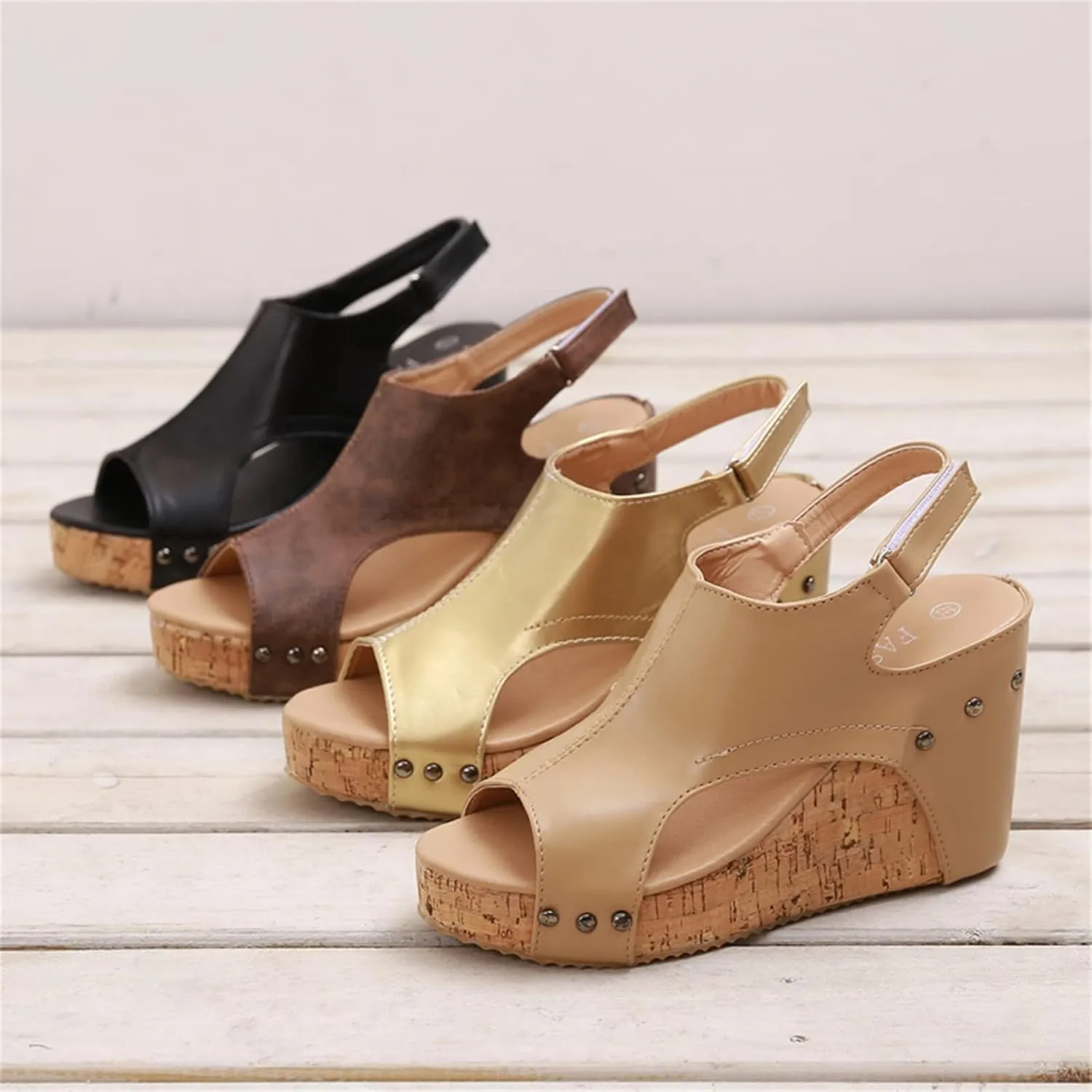 Ladmiple Summer Sandals for Women 2023 Platform Ankle Strap Slip On Wedge Sandal Open Toe Comfy High Heel Dressy Wedges