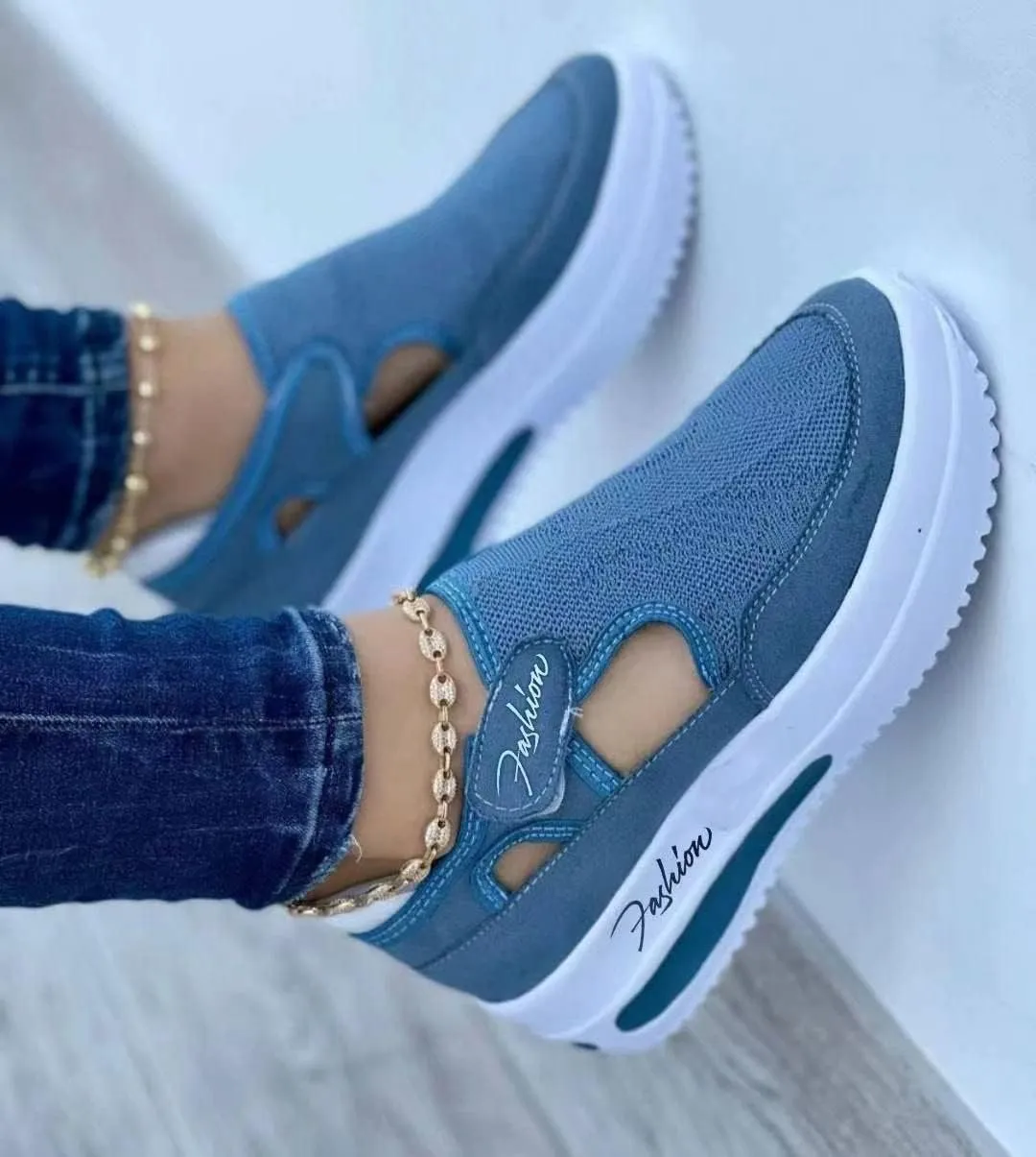 Ladmiple Womens Shoes Dressy Casual Loafers Canvas Slip On Fashion Comfortable Low Top Platform Walking Flats Sneakers