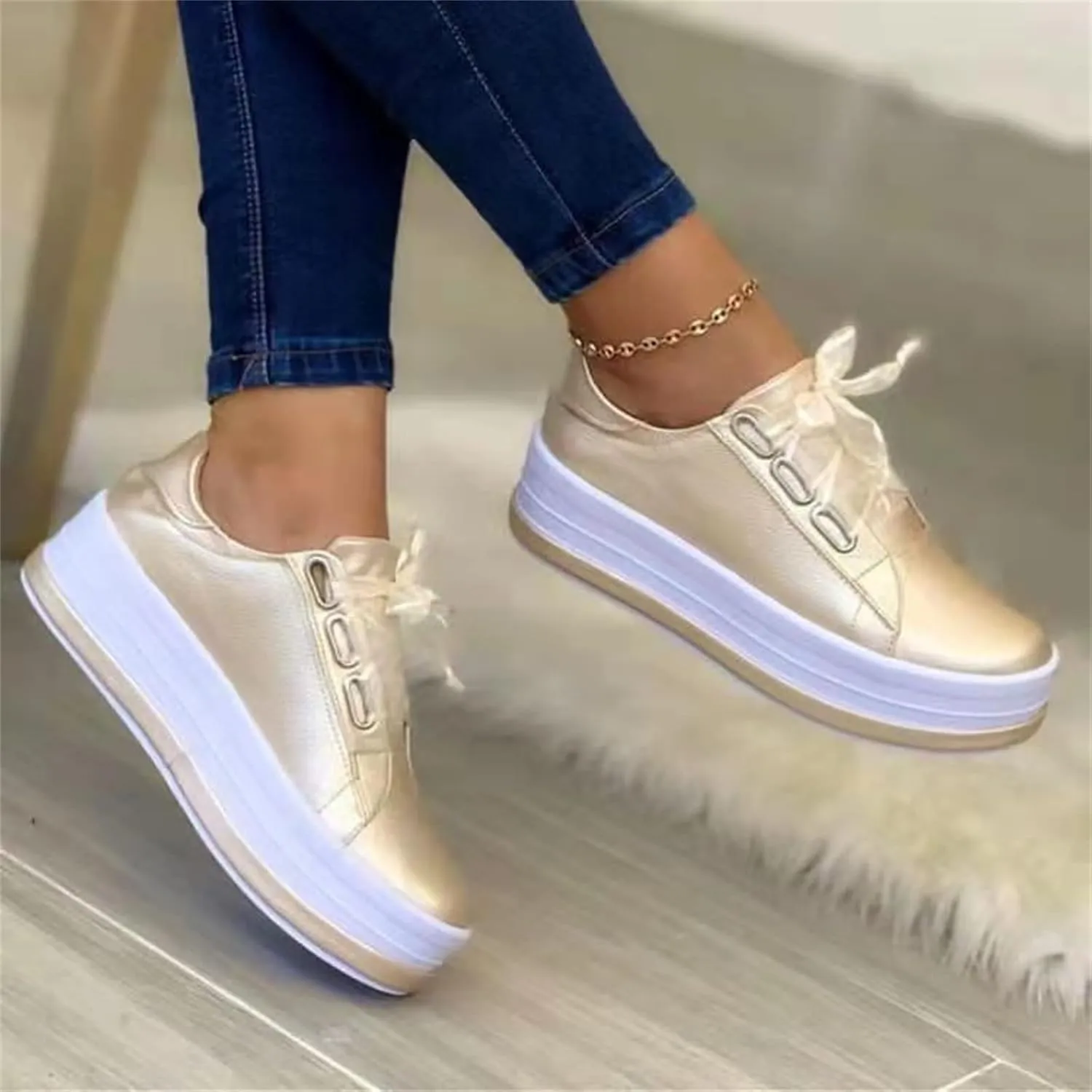 Lausiuoe Sneakers For Women Wide Width Comfortable Low Top Casual Canvas Shoes Fashion Slip On Walking Flat Loafers