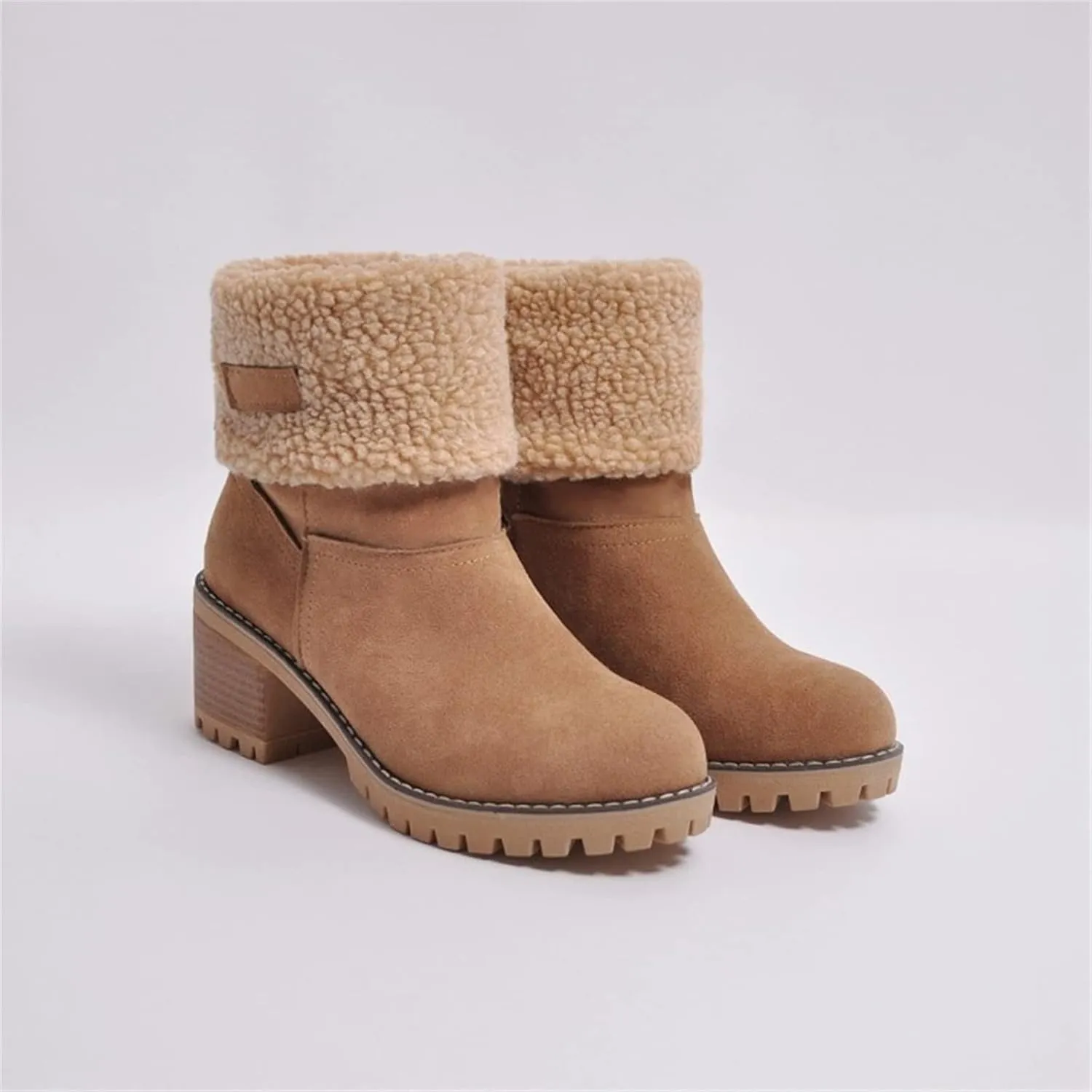 Lausiuoe Snow Boots For Women Wide Width Warm Winter Fuzzy Ankle Booties Cute Silp On Comfortable Casual Fashion Loafers