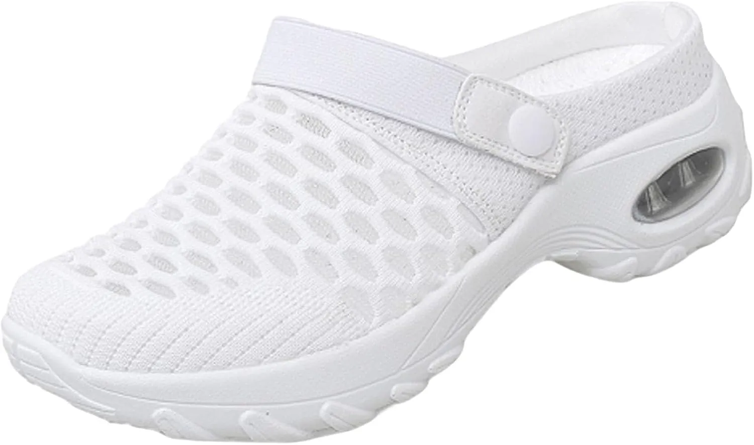 Orthopedic Slippers for Women Summer Air Cushion Platform Mesh Mules Arch Support Walking Sandals, Ankle Strap Slip on Sneakers Diabetic Plantar Fasciitis Walking Shoes