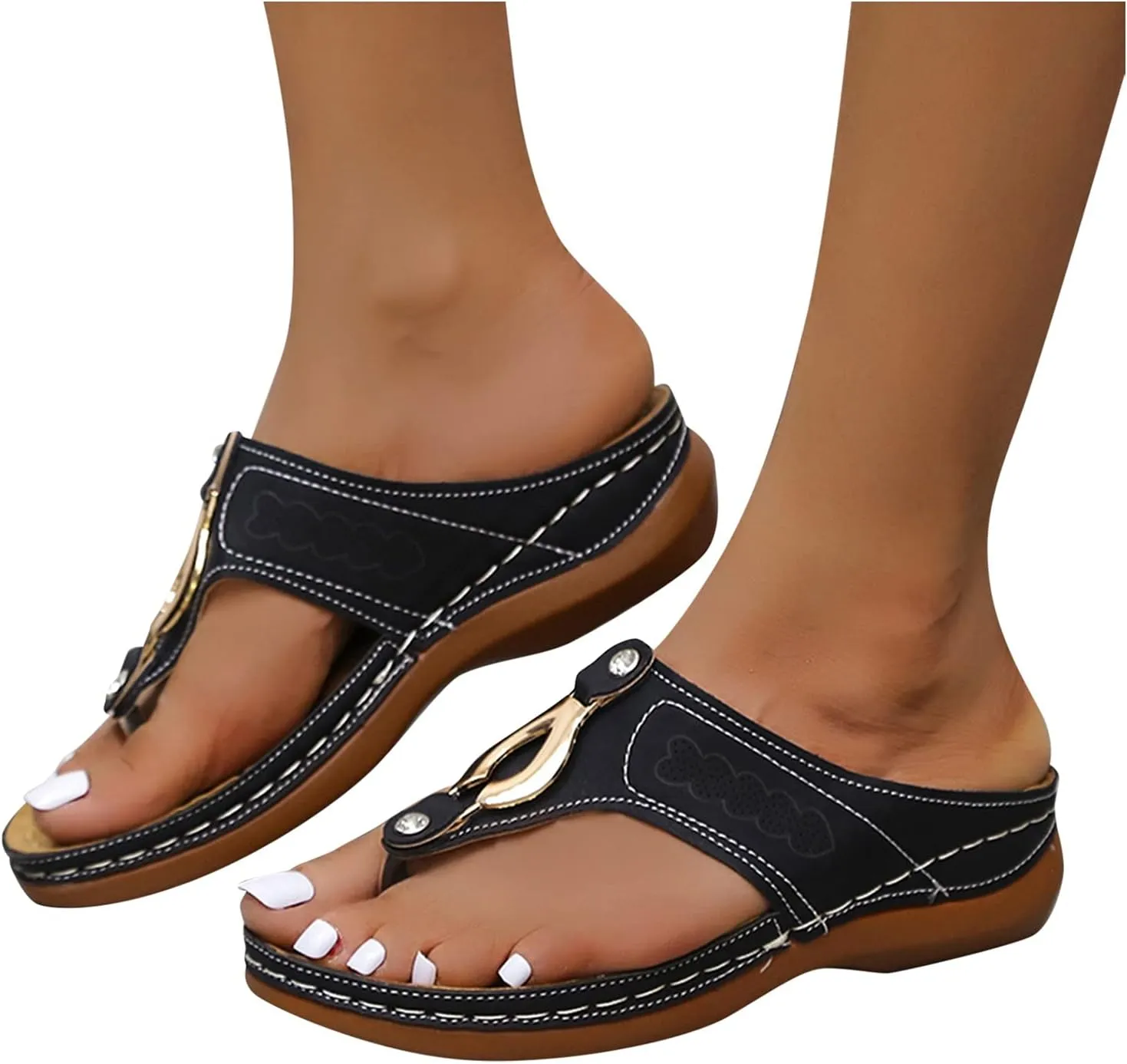 Orthopedic Wide Width Heels for Women Sexy Flat Sandals Women Party Club Night Shoes Womens Summer Sandals Size 6 Cute Black Sandals Plantar Fasciitis Sandals for Women Wide Ankle Sandals for Women