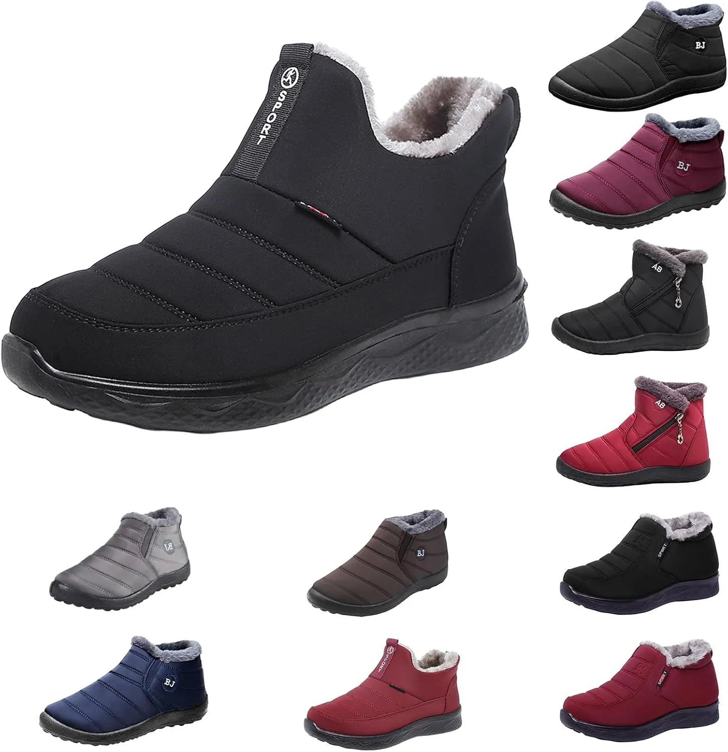 Snow Boots for Women Waterproof Winter Boots Anti-Slip Ankle Booties Slip On Warm Fur Lined Comfortable Womens Sneaker
