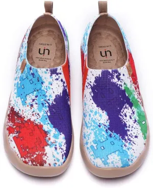 UIN Men's Loafers Lightweight Knitted Sneakers Walking Casual Slip Ons Funny Style Art Painted Travel Shoes Colorful Universe (7)