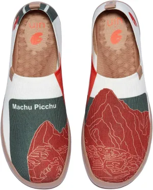 UIN Men's Loafers Lightweight Knitted Sneakers Walking Casual Slip Ons Funny Style Art Painted Travel Shoes Macchu Picchu (7.5)