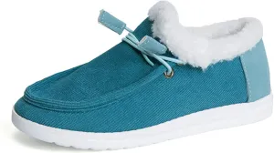 Winter Dress Boots For Women 2024 Ankle Booties Slip On Comfortable Snow Fuzzy Boots Casual Fur Lined Loafers Shoes
