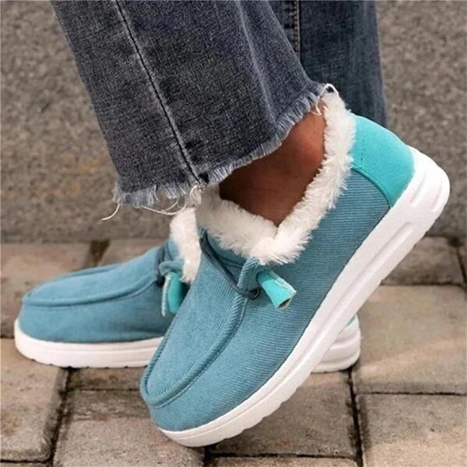 Winter Dress Boots For Women 2024 Ankle Booties Slip On Comfortable Snow Fuzzy Boots Casual Fur Lined Loafers Shoes