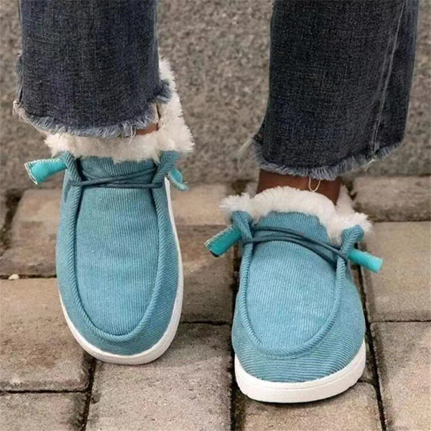 Winter Dress Boots For Women 2024 Ankle Booties Slip On Comfortable Snow Fuzzy Boots Casual Fur Lined Loafers Shoes