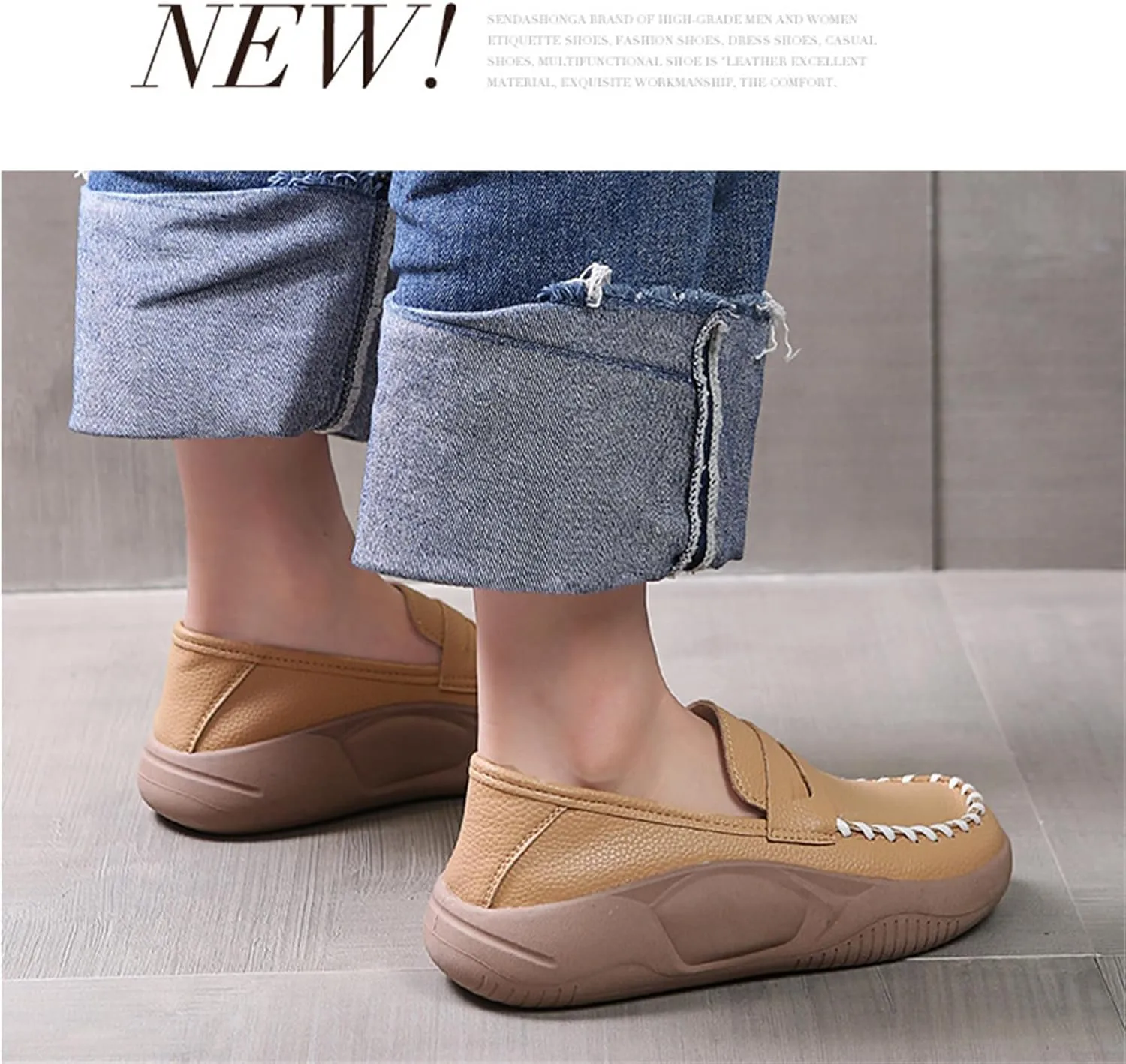 Womens Loafers Comfortable Dressy Lurebest Shoes for Women, Soft Soled Corrective Loafers, Slip on Orthopedic Walking Shoes Lurebest Platform Loafer Muffin Sandals All Day Comfort