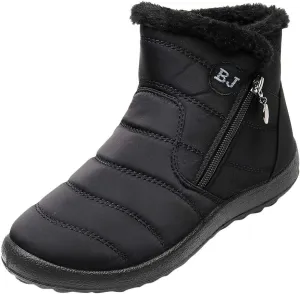 Womens Winter Wide Toe Box Plush Lined Snow Boots Waterproof Non-Slip Ankle Booties